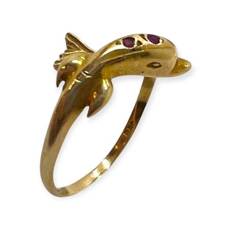 Bague dauphin en or 585...